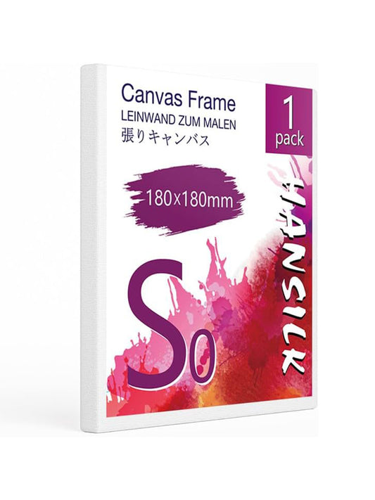HANSILK キャンバス 張りキャンバス S0 180mmx180mm 1枚 キャンバス絵 パネルボード 画材 中目 化繊綿 美術装飾 ギャラリー用 油彩・アクリル兼用