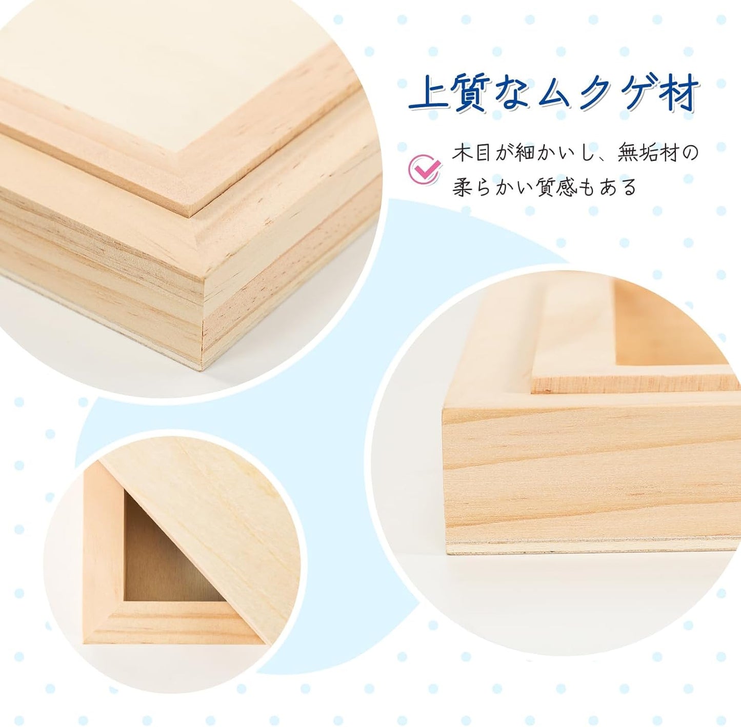 HANSILK ウッドキャンバスボード 木製パネル 張りキャンバス キャンバス S0 180x180mm 画材 木製フレーム 画板 油絵 絵画